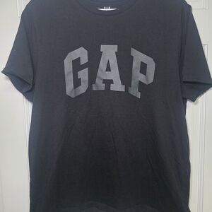 Gap Short Sleeve Crew Neck Basic Logo Graphic Tee T-Shirt- Size Lg Black